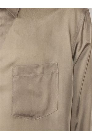 Mud-brown cupro shirt MAURO GRIFONI | G6AB0069ABU93G